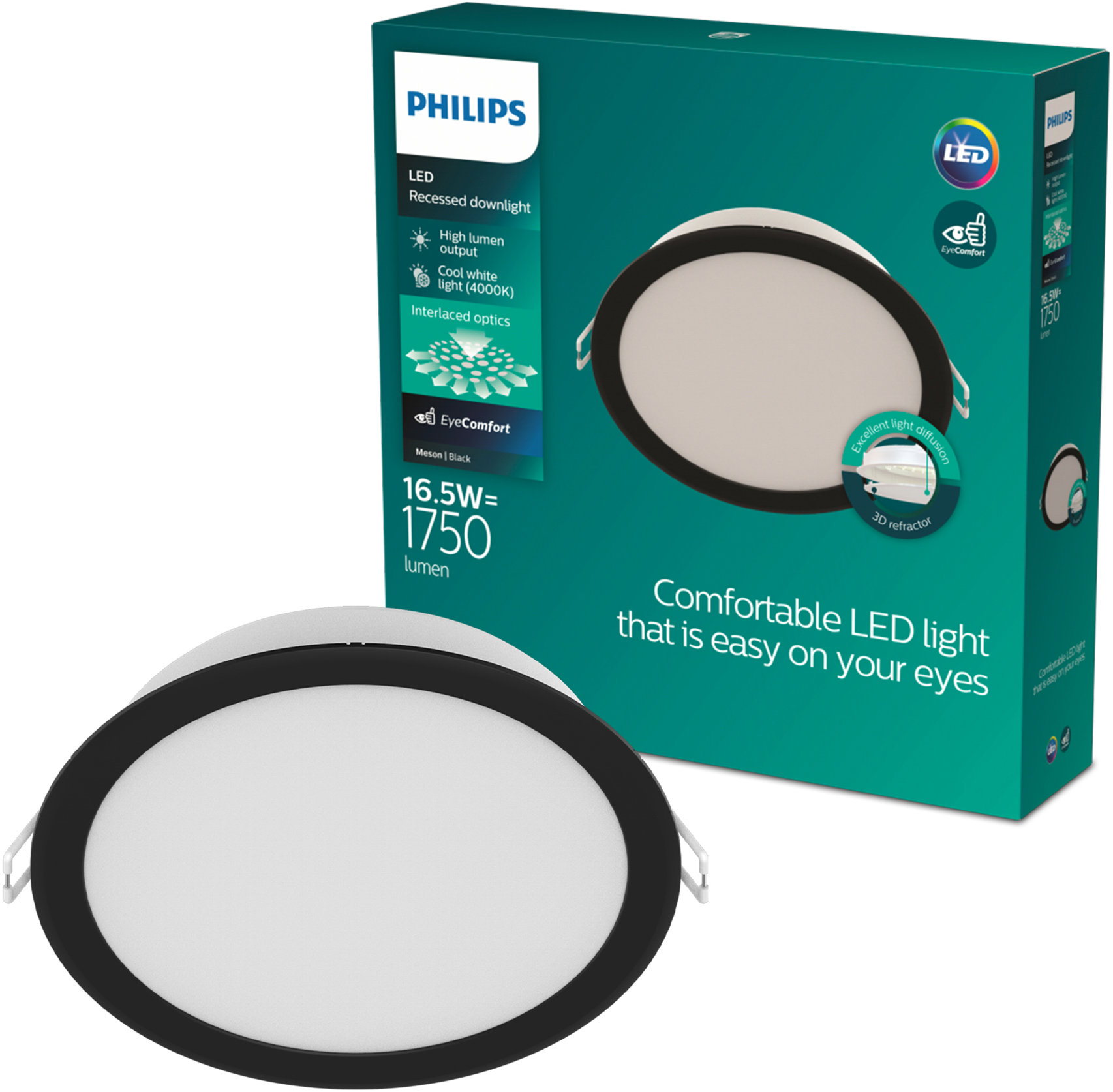 Philips MESON 150 16.5 W 40K BK recessed