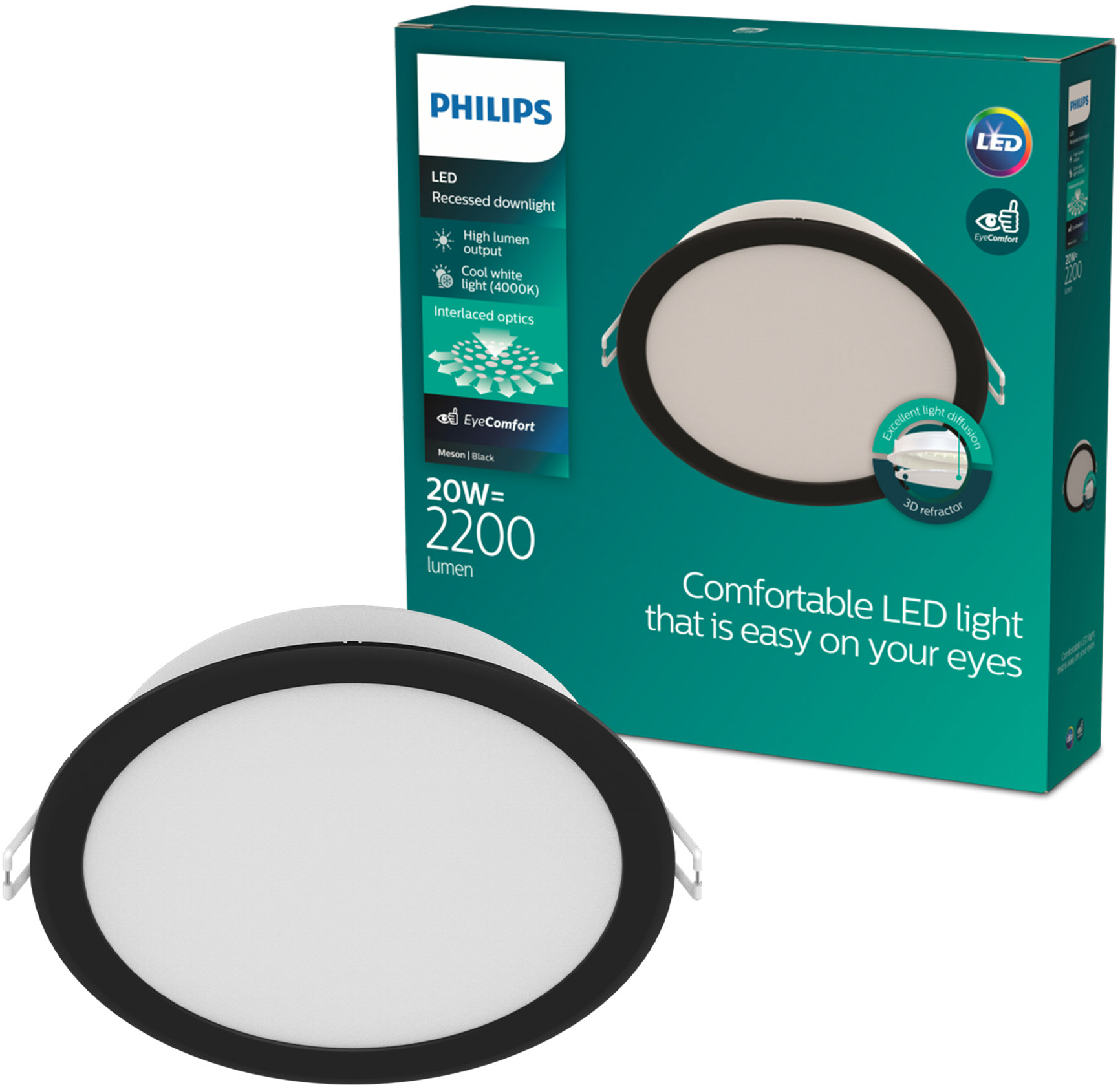 Philips MESON 175 20 W 40K BK recessed
