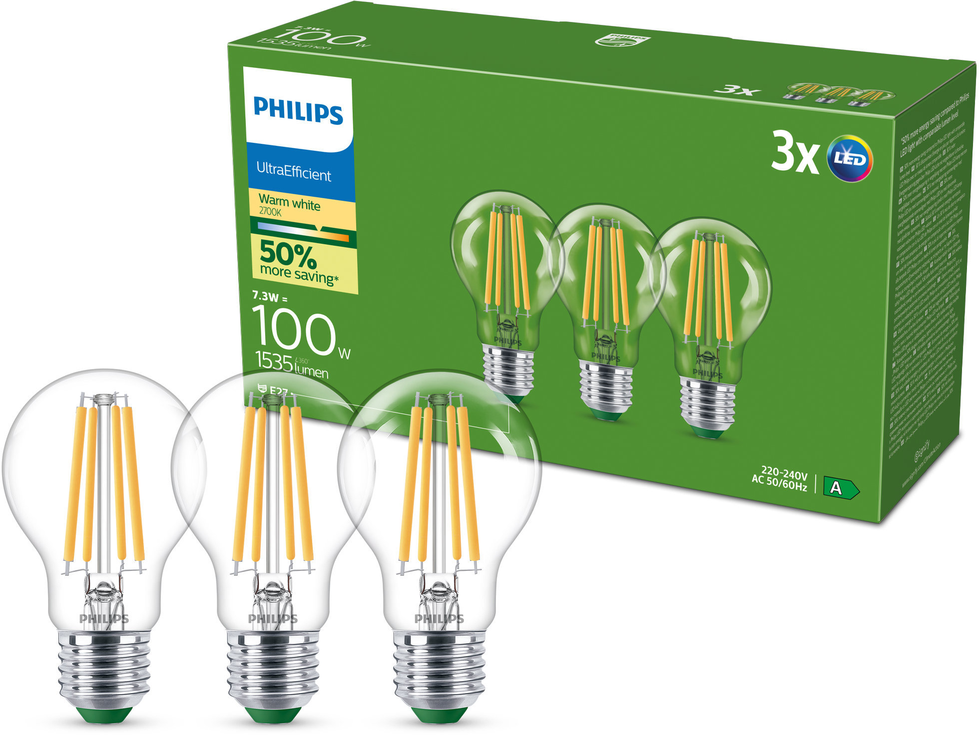 Philips LED CLA A60 100 W E27 WW CL ND UE