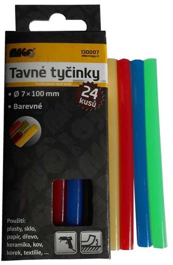 MAGG Tavné tyčinky 7 × 100 mm farebné 24 ks