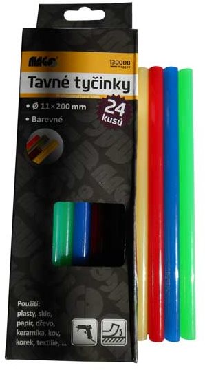 MAGG Tavné tyčinky 11 x 200 mm farebné 24 ks