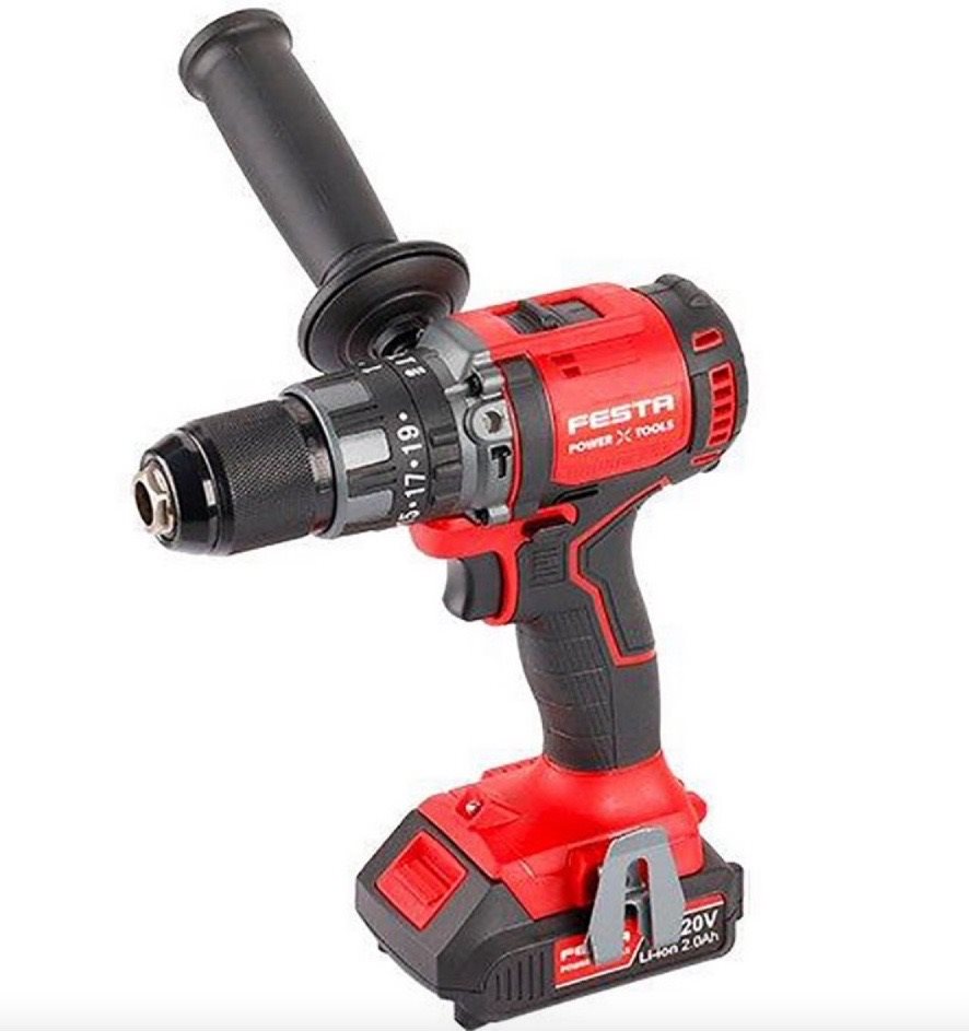 FESTA vŕtačka AKU s príklepom „BRUSHLESS“ SHARE20V batéria 2,0 Ah, nabíjačka, kufor