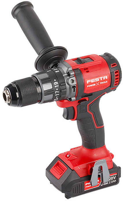 FESTA vŕtačka AKU s príklepom „BRUSHLESS" SHARE 20 V batéria 2,0 Ah, nabíjačka, kufor