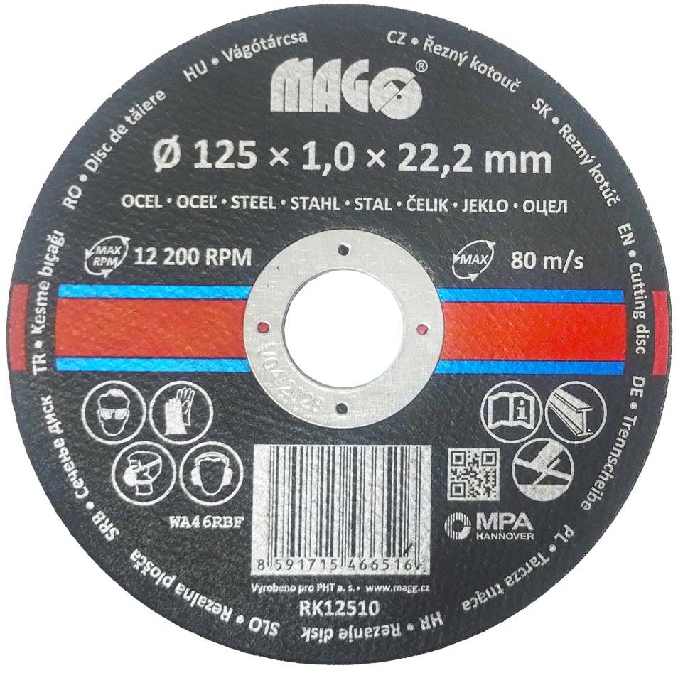 MAGG Rezný kotúč na kov 125 × 1,0 × 22,2 mm