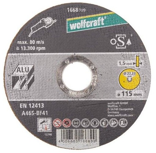 WOLFCRAFT – Kotúč rezací na hliník extra tenký 115 mm