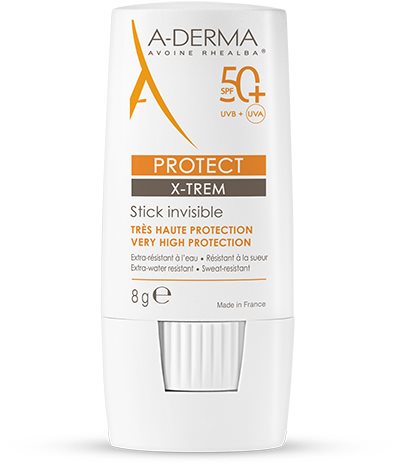 A-Derma PROTECT X-TREM Transparentná tyčinka s veľmi vysokou ochranou SPF 50+ 8 g