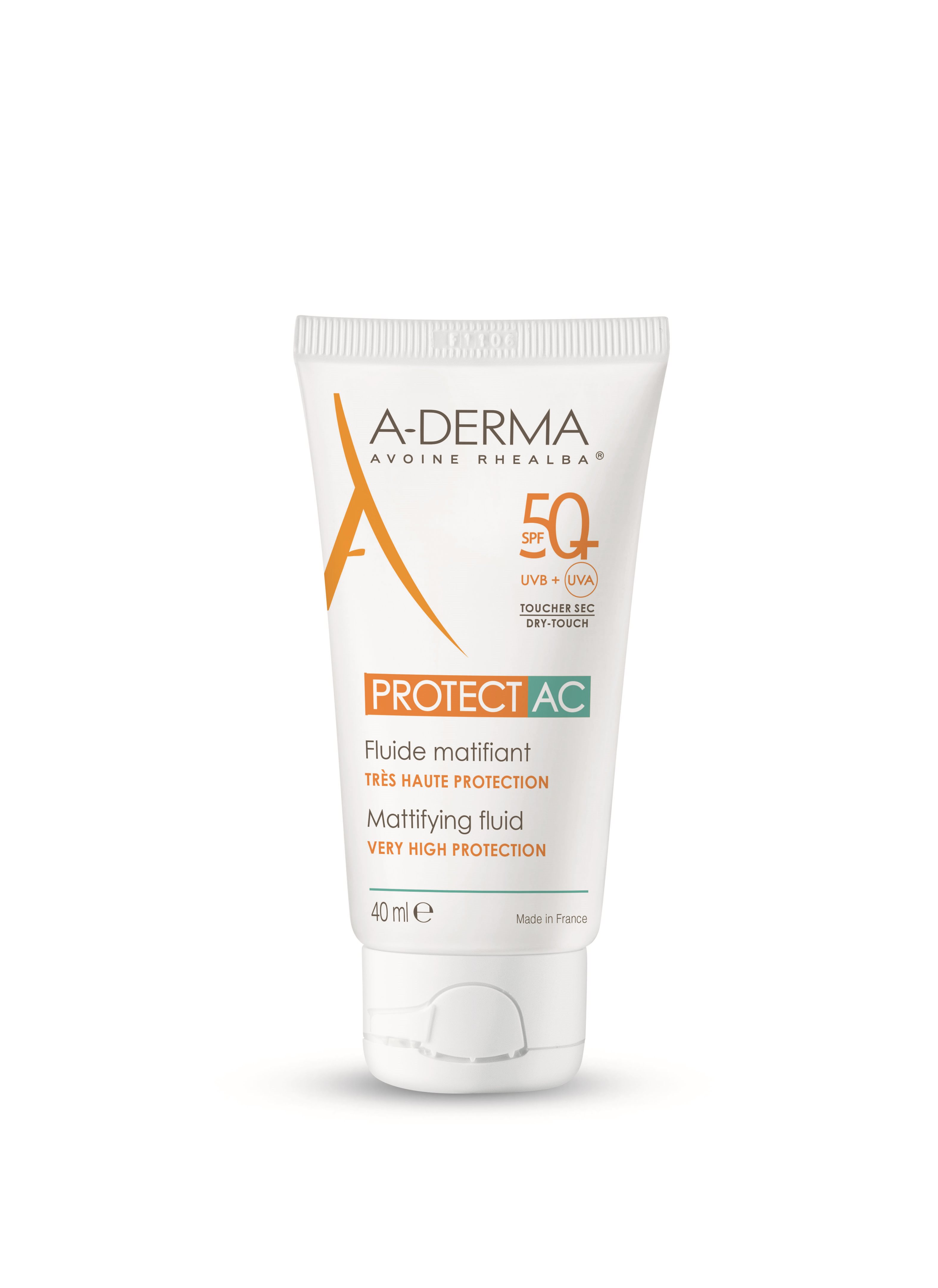A-DERMA PROTECT AC Zmatňujúci fluid SPF50+ pre mastnú pleť so sklonom k akné 40 ml