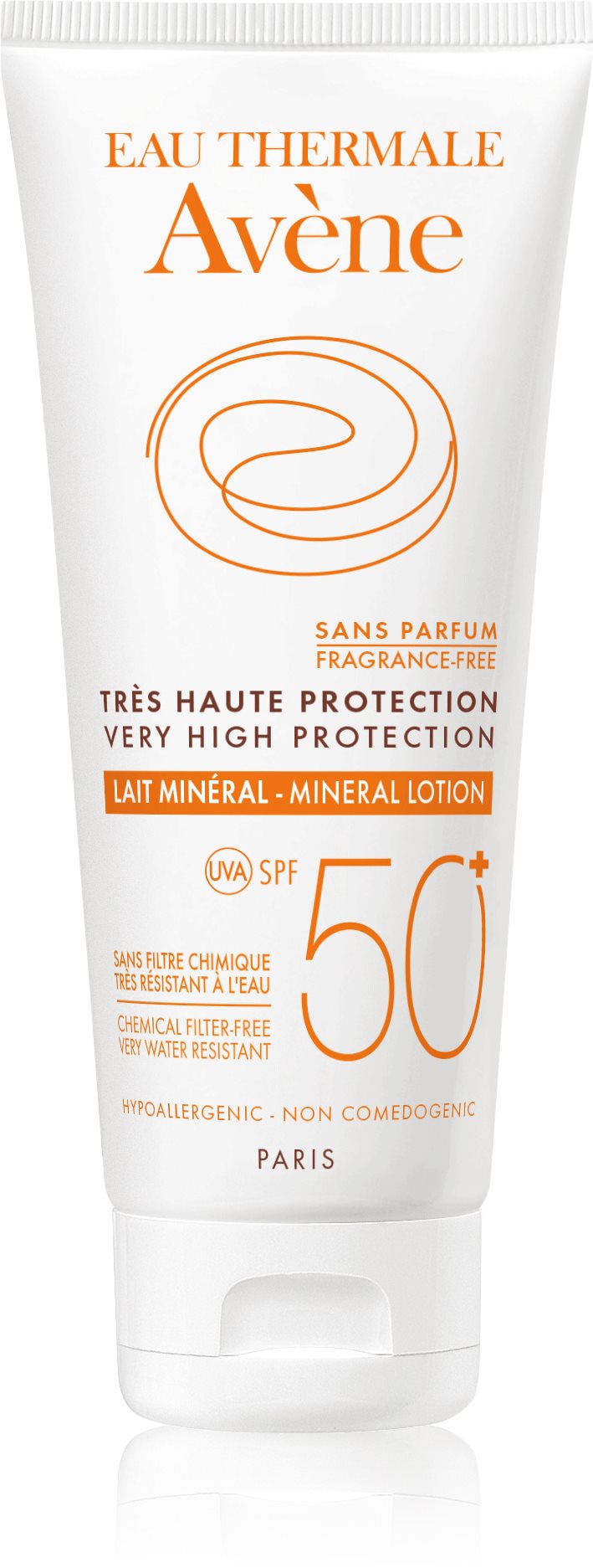 AVENE Minerálne mlieko SPF 50+ pre precitlivenú, intolerantnú alebo alergickú pleť 100 ml
