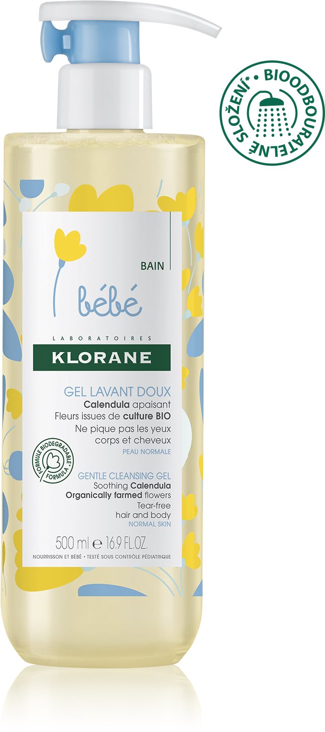 Klorane Bébé Jemný umývací gél na telo a vlasy 500 ml