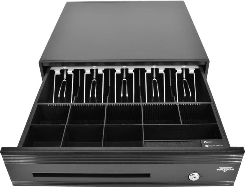 Virtuos pokladničná zásuvka C425D-Luxe, guľôčkové pojazdy, s káblom, 9 – 24 V