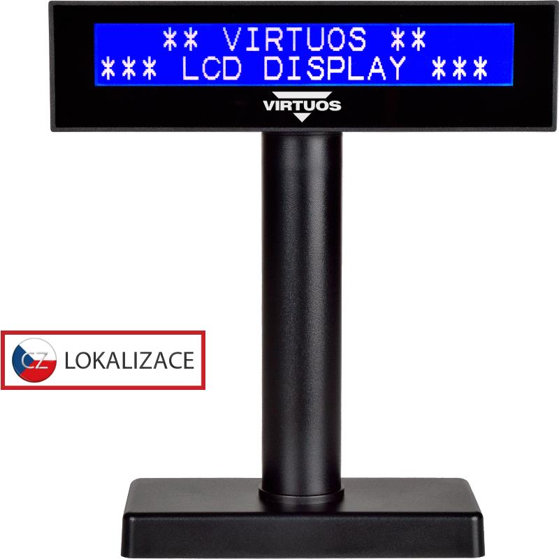 Virtuos LCD FL-2026MB 2× 20 čierny, USB