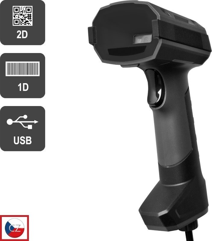 Virtuos CCD 2D priemyselná čítačka HT-857, USB, tmavo sivá
