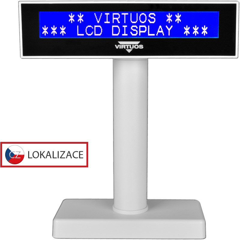 Virtuos LCD FL-2026MB 2× 20 biely, USB