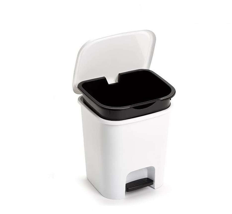 Plastic Forte SMART Kôš na odpad 7,5 l BIELY s vložkou a pedálom