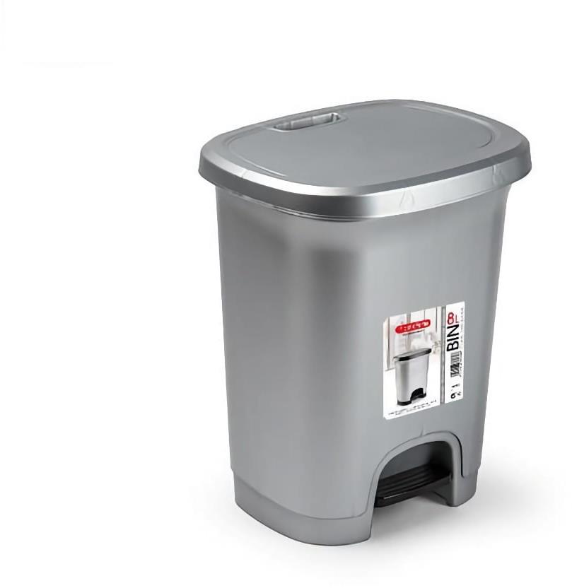 Plastic Forte COLOR Kôš na odpad 8 l STRIEBORNÝ bez vložky s pedálom