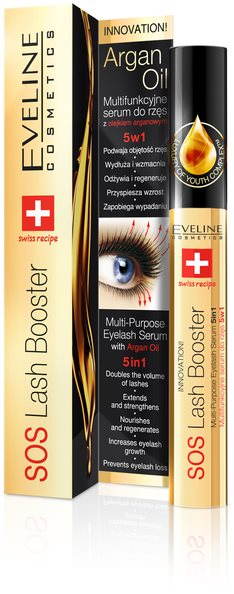 EVELINE Cosmetics SOS Lash Booster serum 5 in 1 Argan oil 10 ml