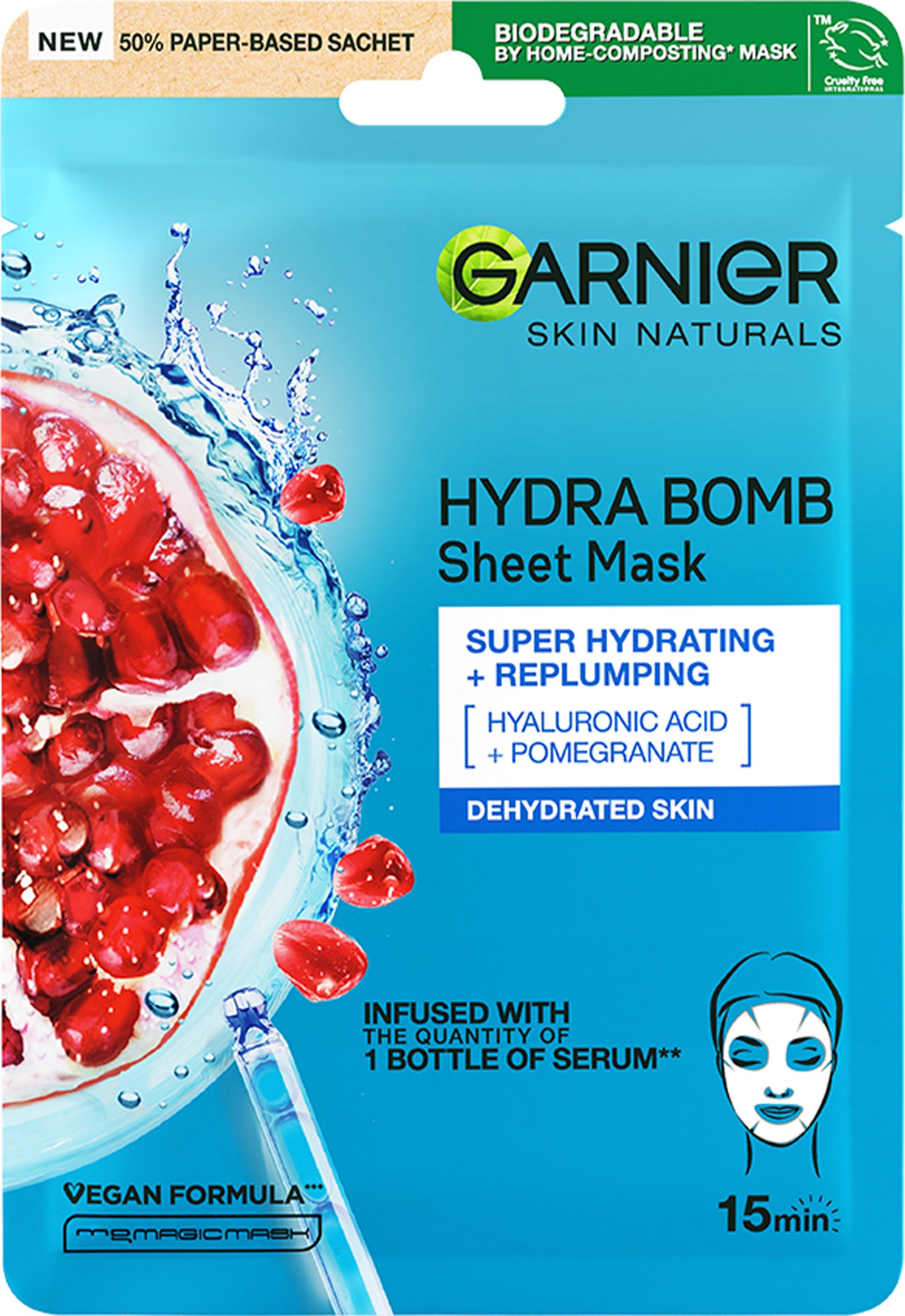 GARNIER Skin Naturals Hydra Bomb Sheet Mask Pomegranate 28 g