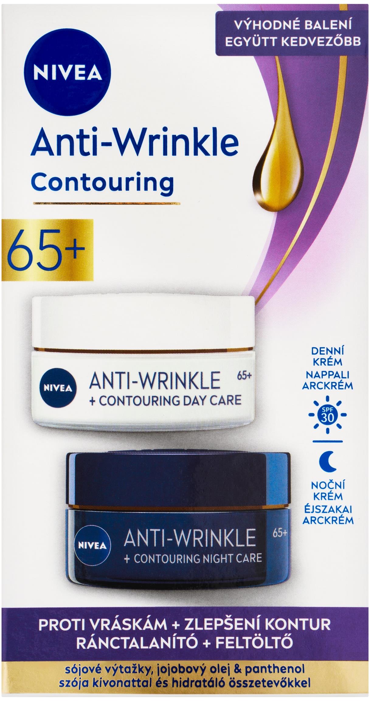 NIVEA Anti-Wrinkle Contouring 65+, Day & Night Cream Duopack 2× 50 ml