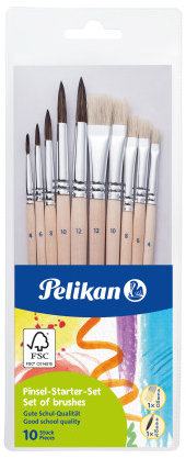 Pelikán Súprava štetinových + vlasových – 10 ks