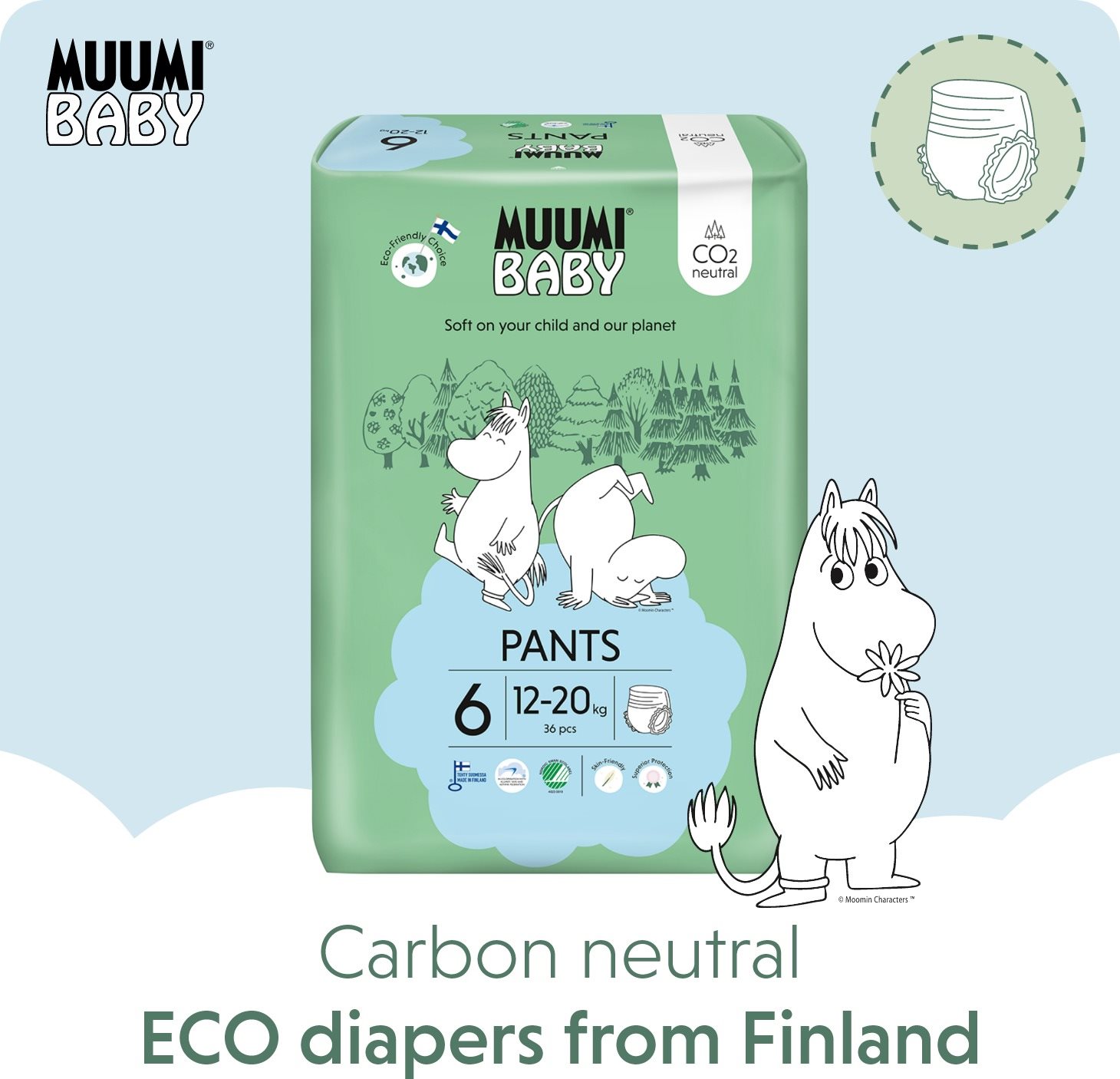Muumi Baby Pants Junior veľ. 6 (108 ks)