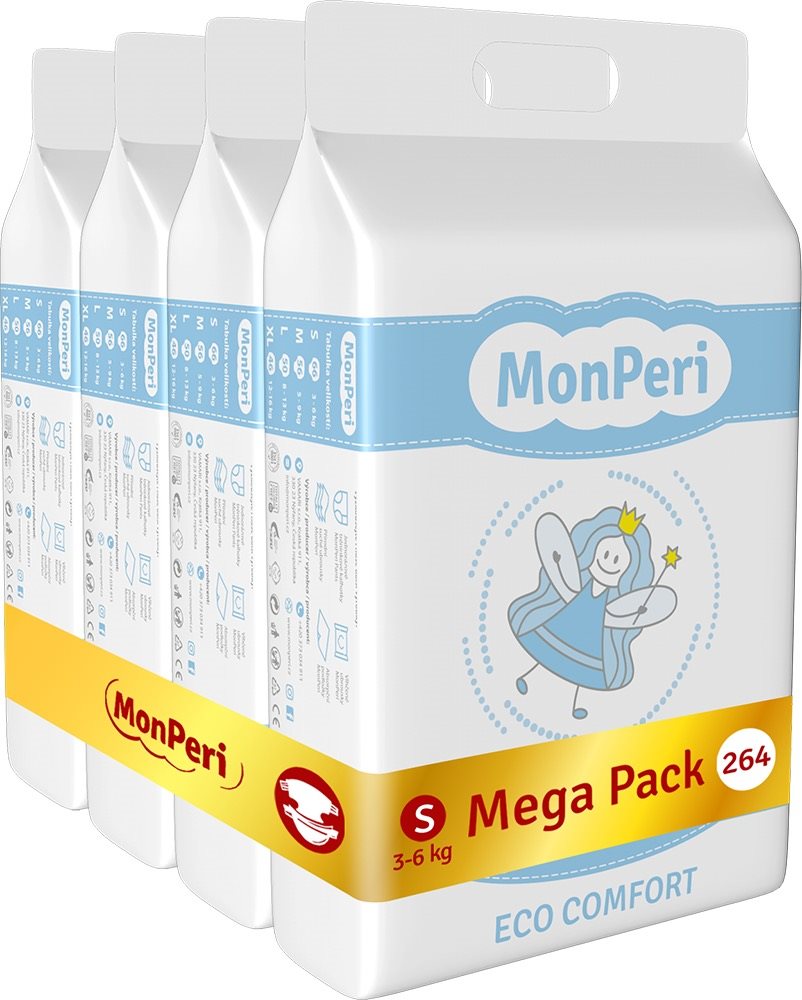 MonPeri ECO Comfort Mega Pack veľ. S (264 ks)