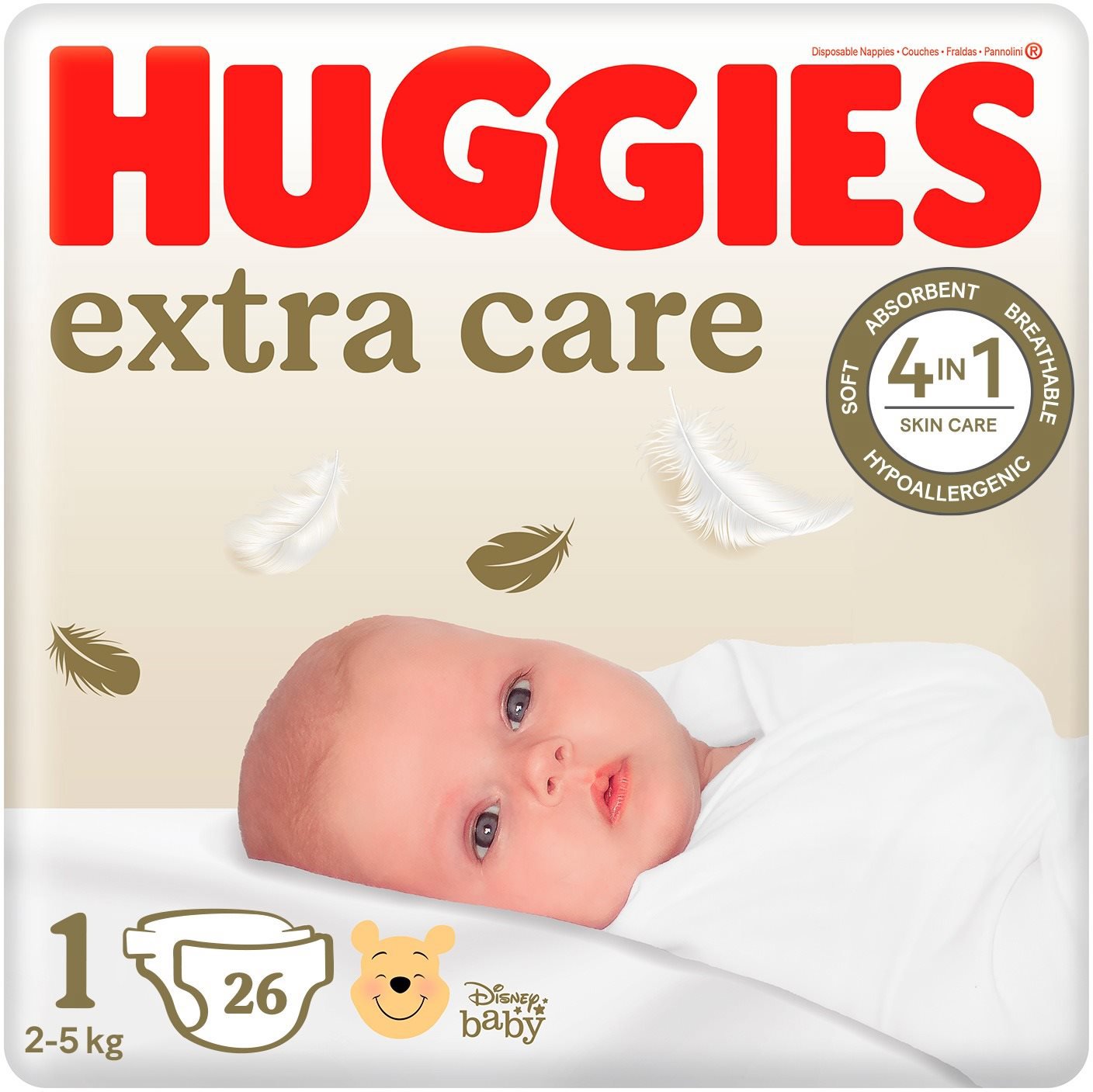 HUGGIES Extra Care veľkosť 1 (26 ks)