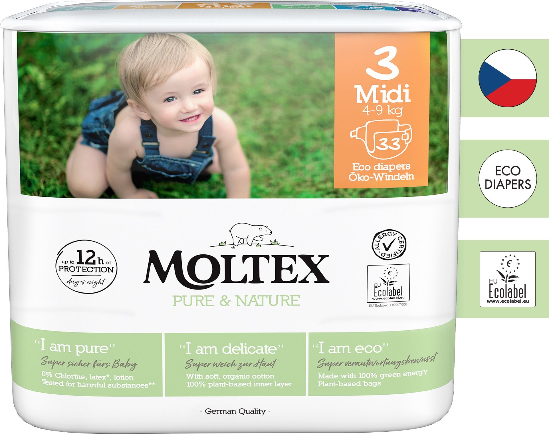 MOLTEX Pure & Nature Midi veľ. 3 (33 ks)