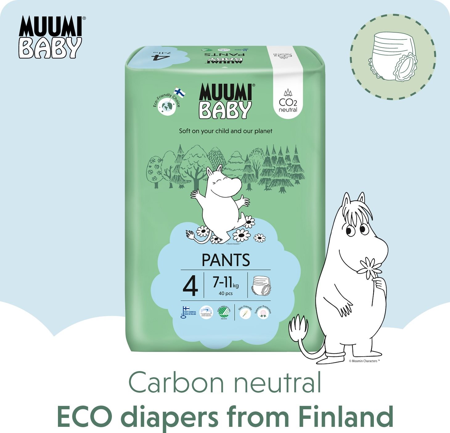 Muumi Baby Pants Maxi veľ. 4 (40 ks)