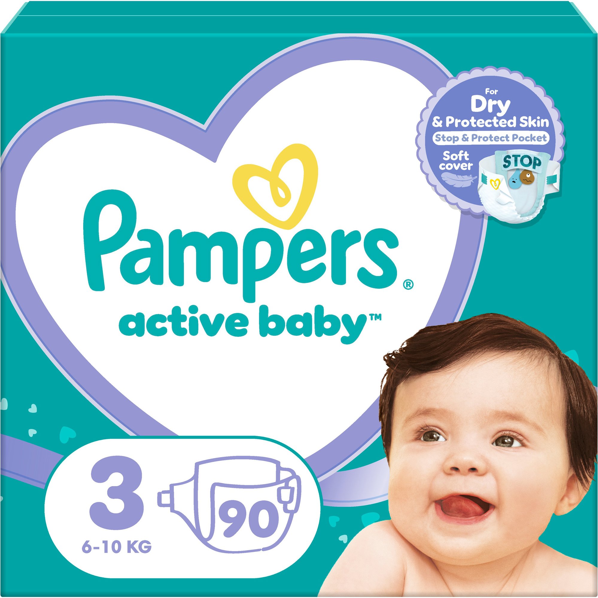 PAMPERS Active Baby veľkosť 3 (90 ks) 6 – 10 kg