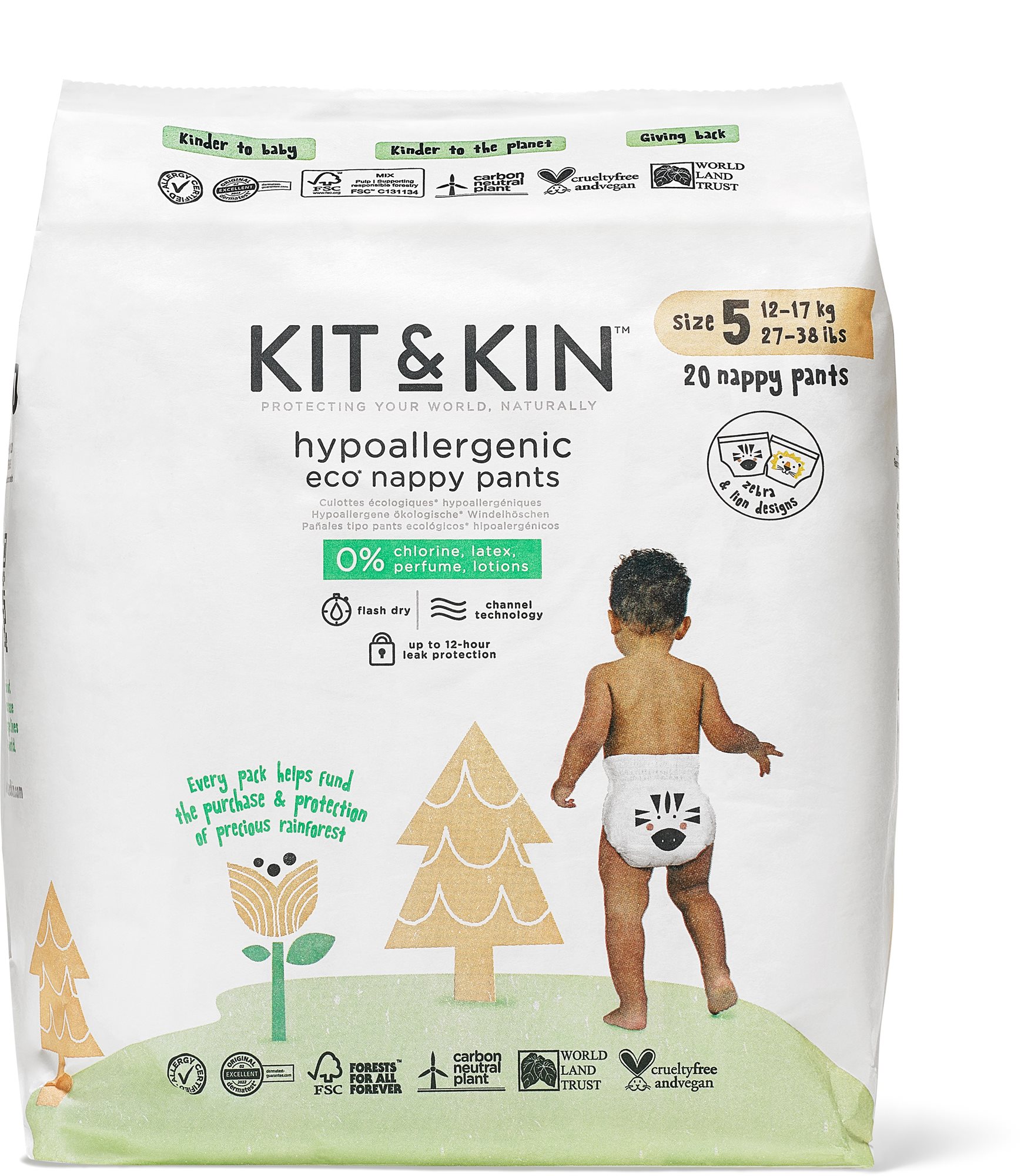 Kit & Kin Eko Nappy Pants Naturally Dry veľ. 5 (20 ks)