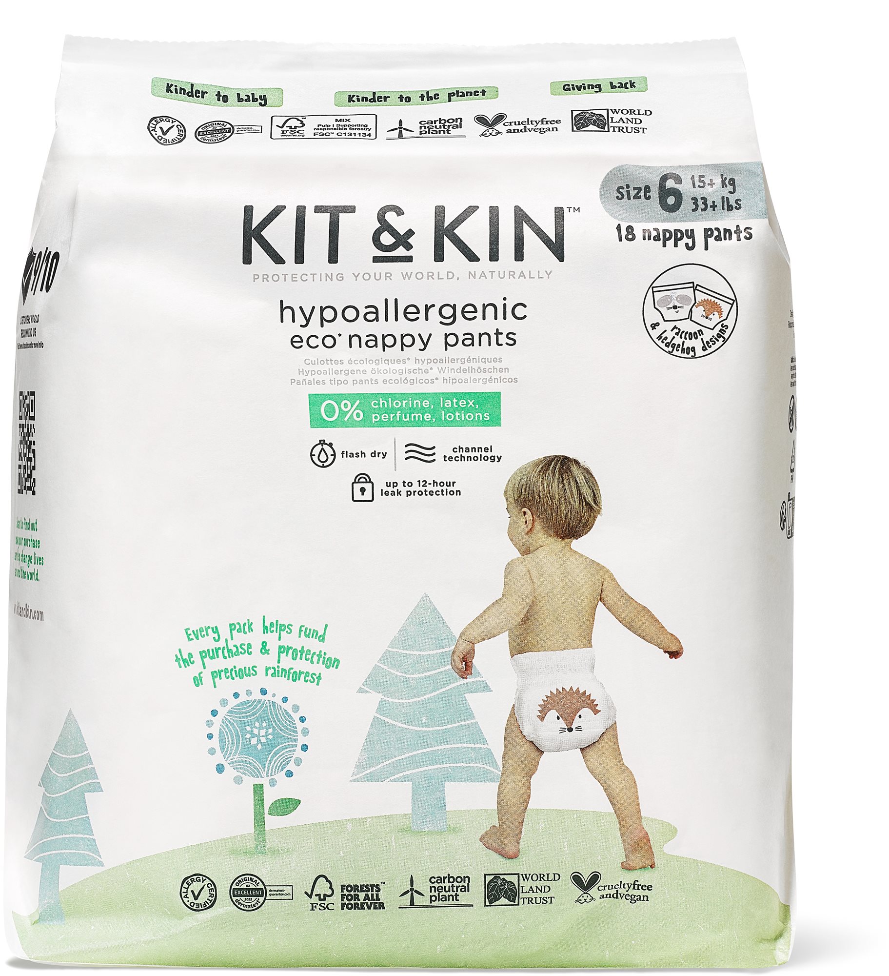 Kit & Kin Eko Nappy Pants Naturally Dry veľ. 6 (18 ks)