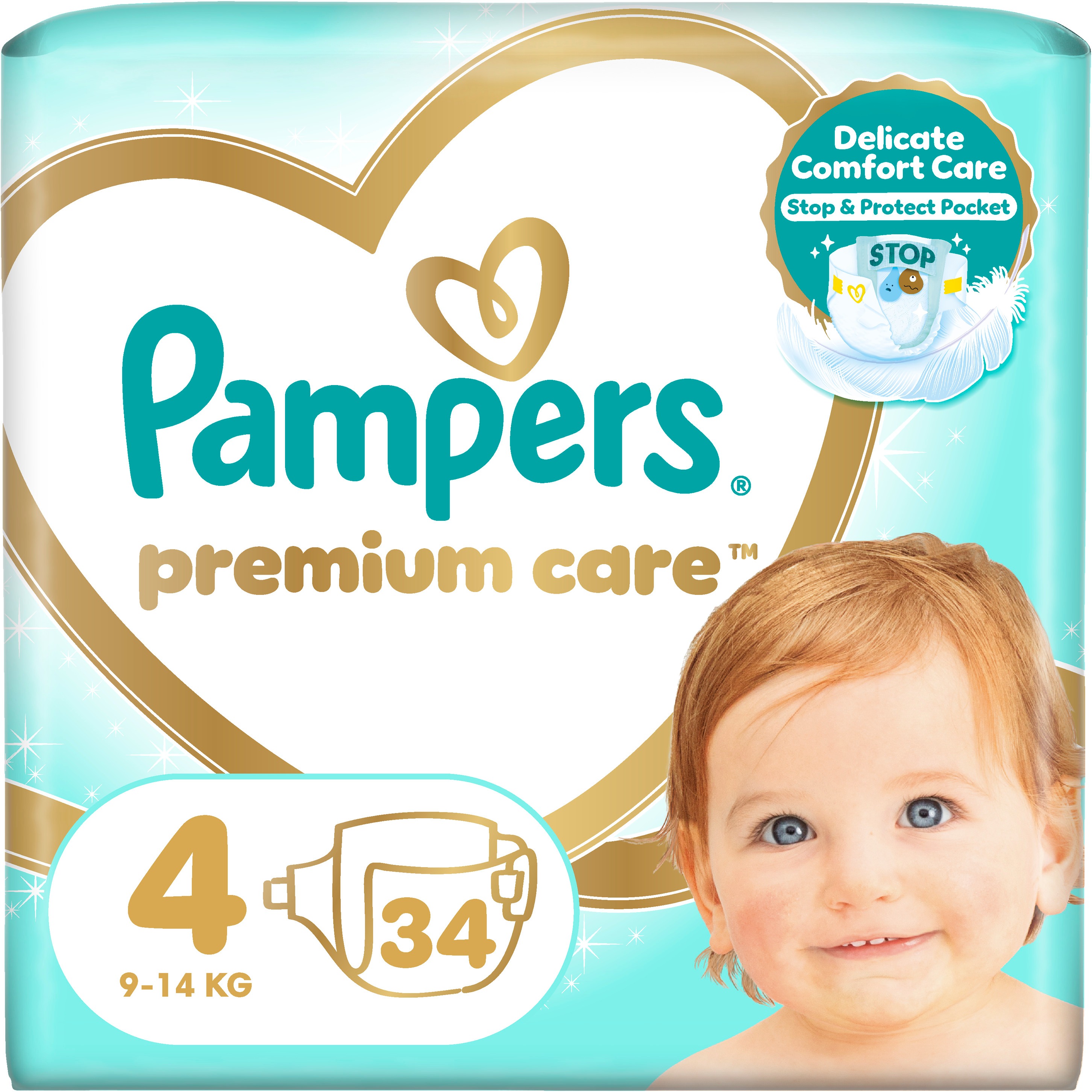 PAMPERS Premium Care, veľkosť 4 (34 ks)