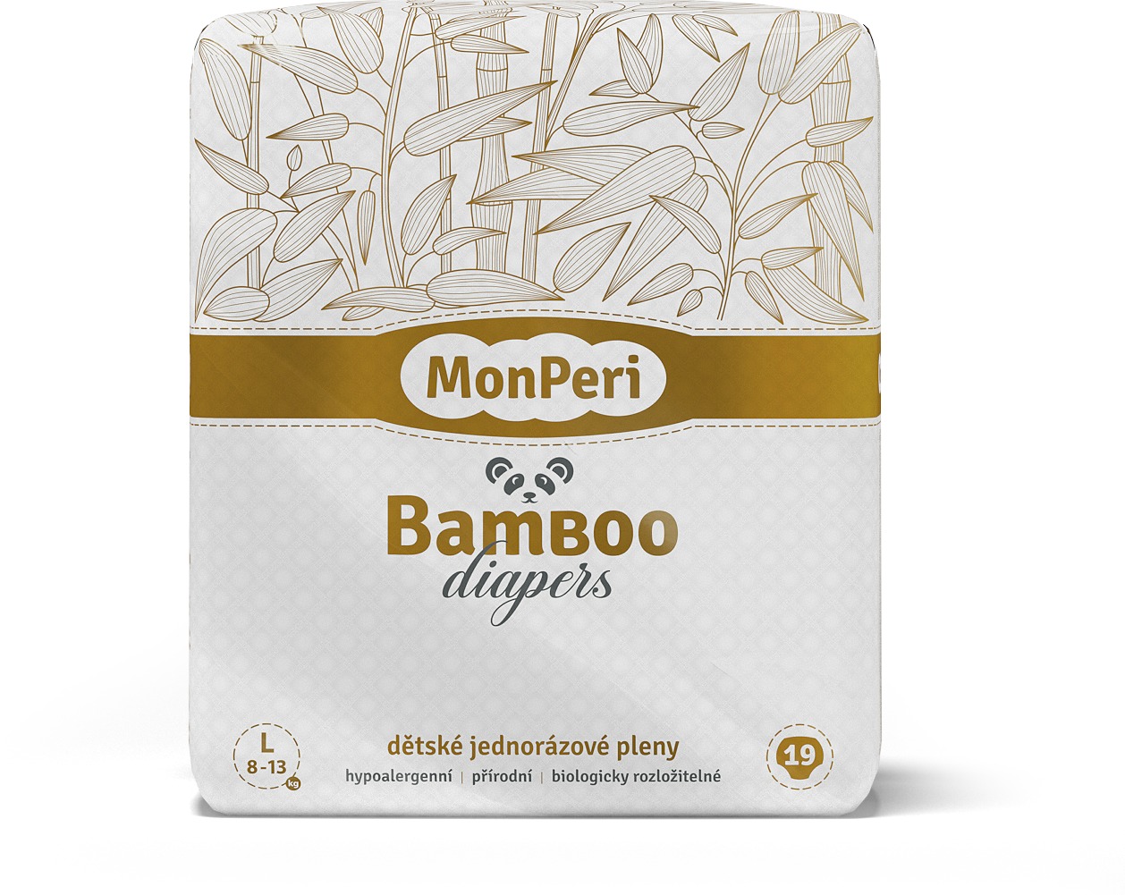 MonPeri Bamboo EKO L (veľ. 4) 8 – 13 kg, 19 ks
