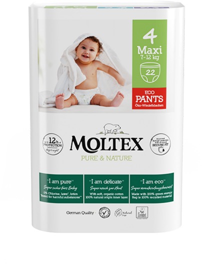 MOLTEX Naťahovacie plienkové nohavičky Maxi, 7 – 12 kg (22 ks)