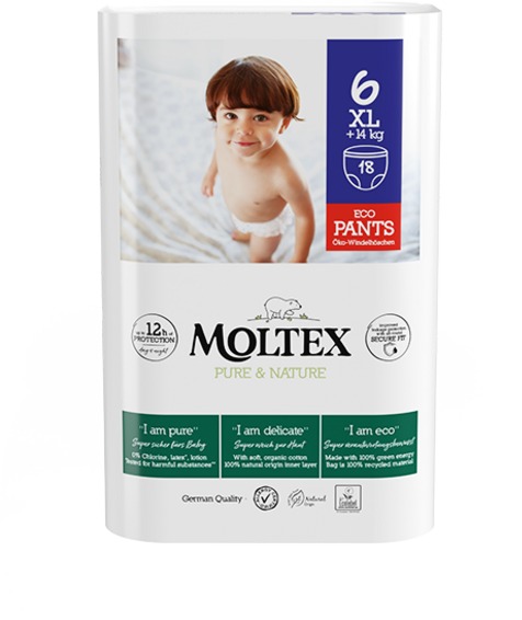 MOLTEX Naťahovacie plienkové nohavičky XL, +14 kg (18 ks)