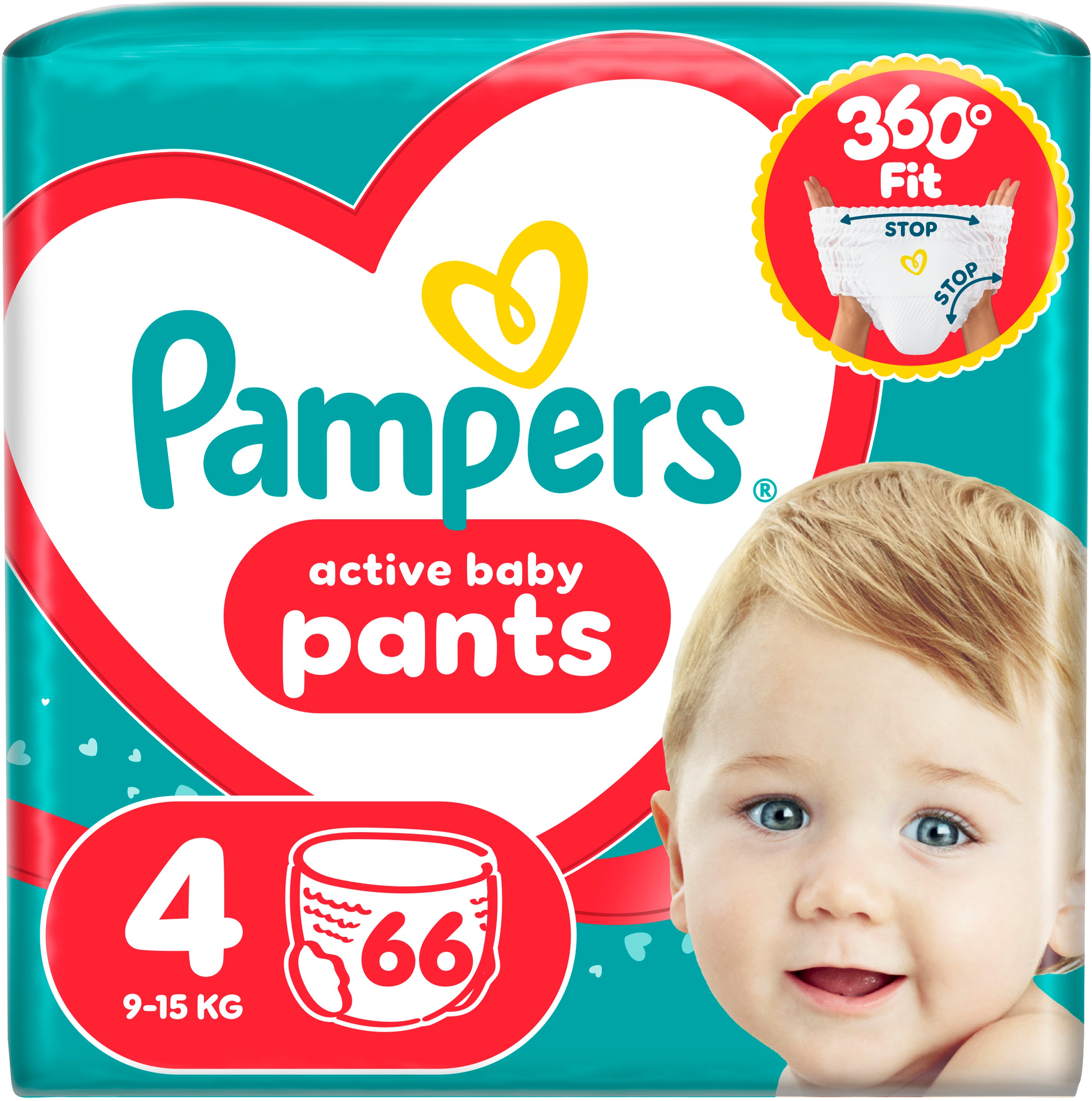 PAMPERS Pants veľ. 4, (66 ks), 9 – 15 kg