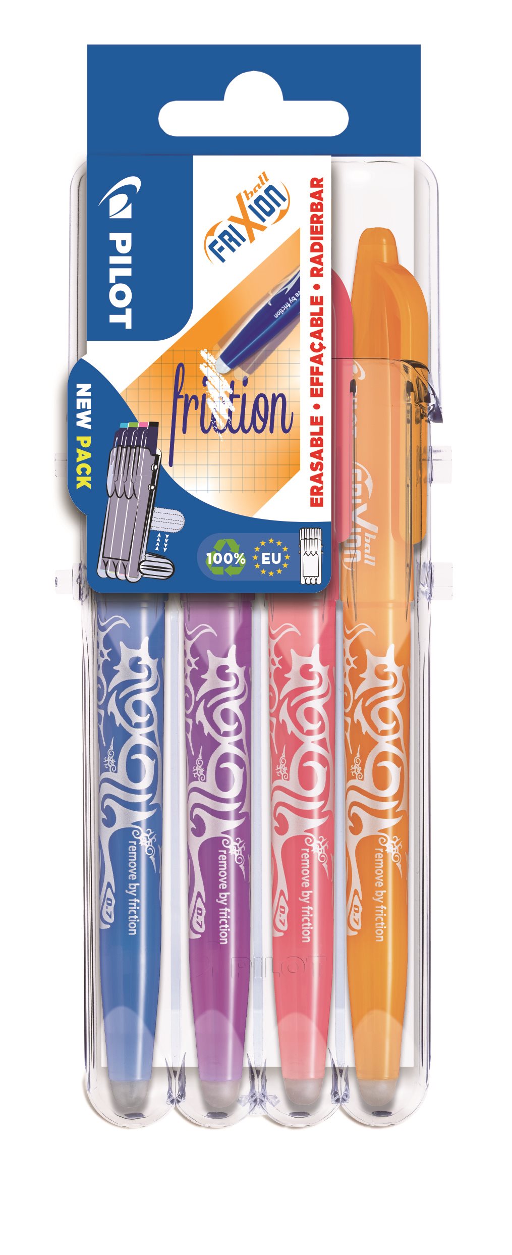 PILOT FriXion Ball 07/0,35 mm, Set2Go NEW COLORS – sada 4 farieb