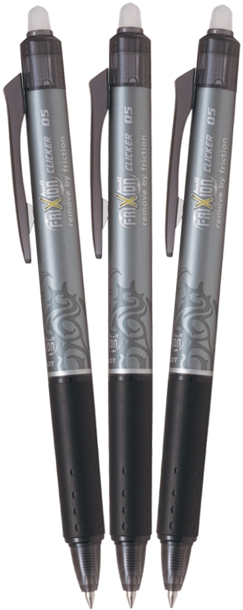 PILOT FriXion Clicker 05/0,25 mm, čierne – balenie 3 ks
