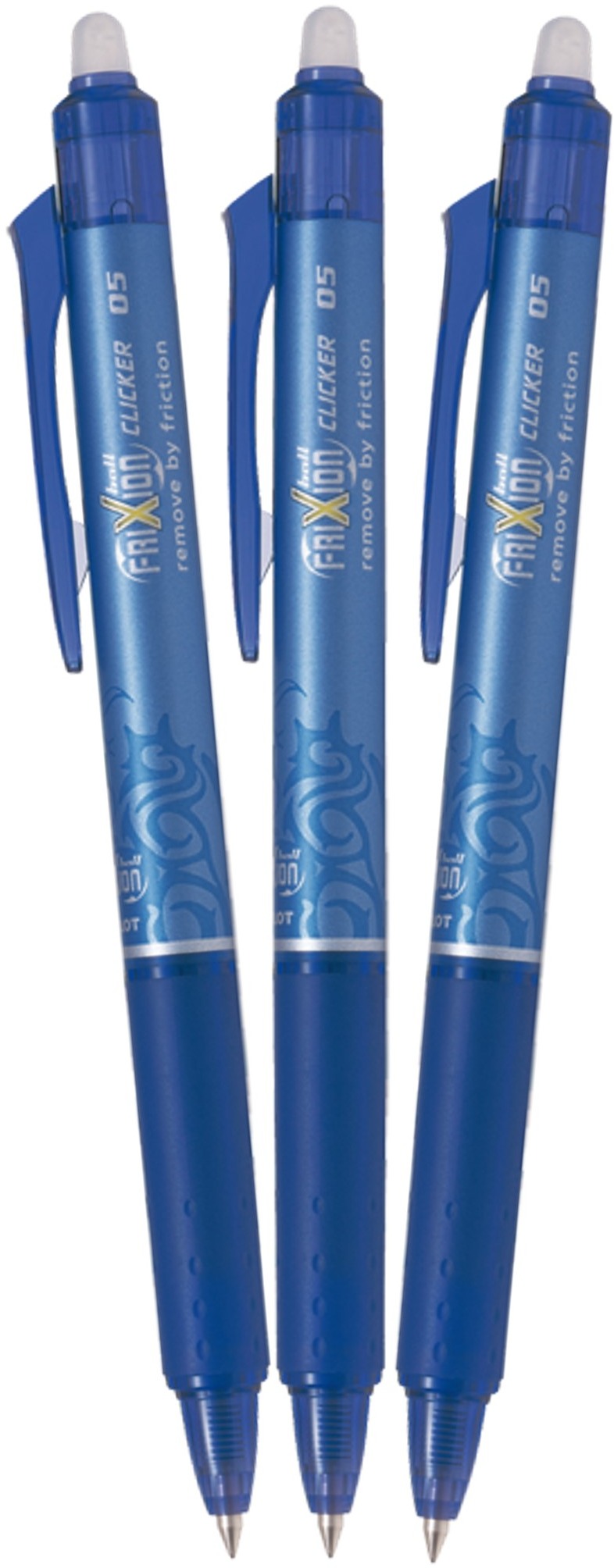 PILOT FriXion Clicker 05/0,25 mm, modré – balenie 3 ks