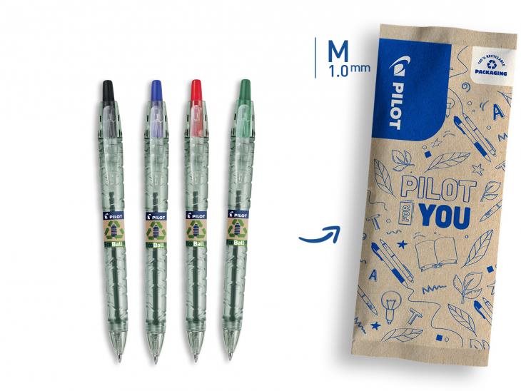 PILOT B2P EcoBall M, sada 4 farieb