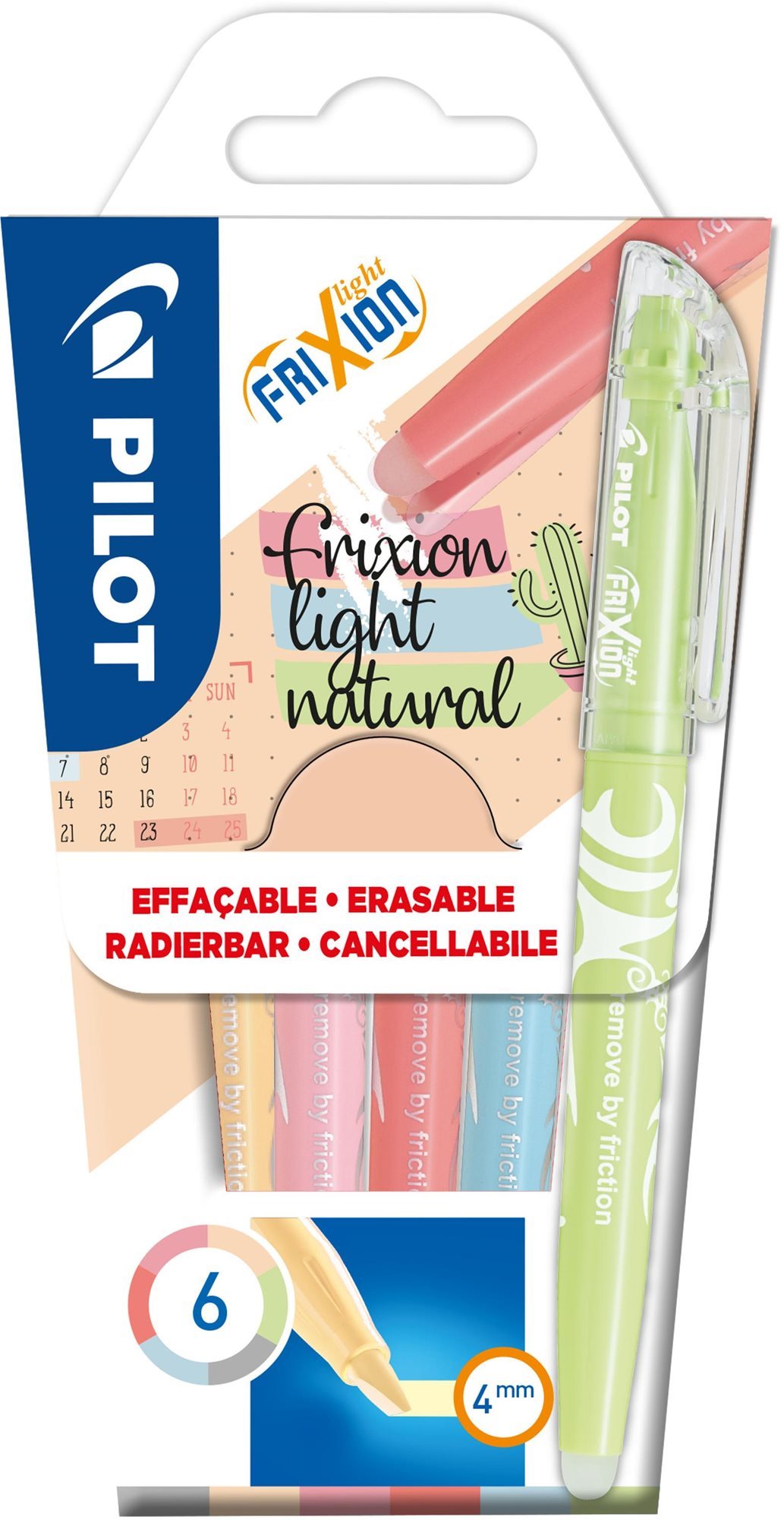 PILOT FriXion Light Natural, sada 6 farieb