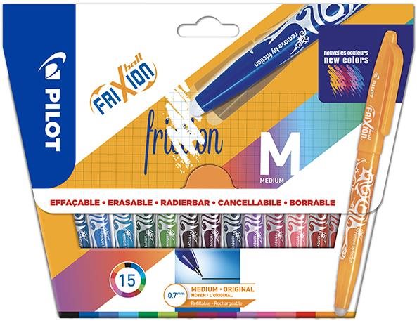 PILOT FriXion Ball 07/0,35 mm – sada 15 farieb