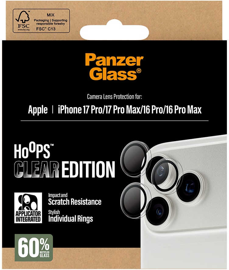 PanzerGlass Hoops Apple iPhone 17 Pro/16 Pro/15 Pro/17 Pro Max/16 Pro Max/15 Pro Max číre