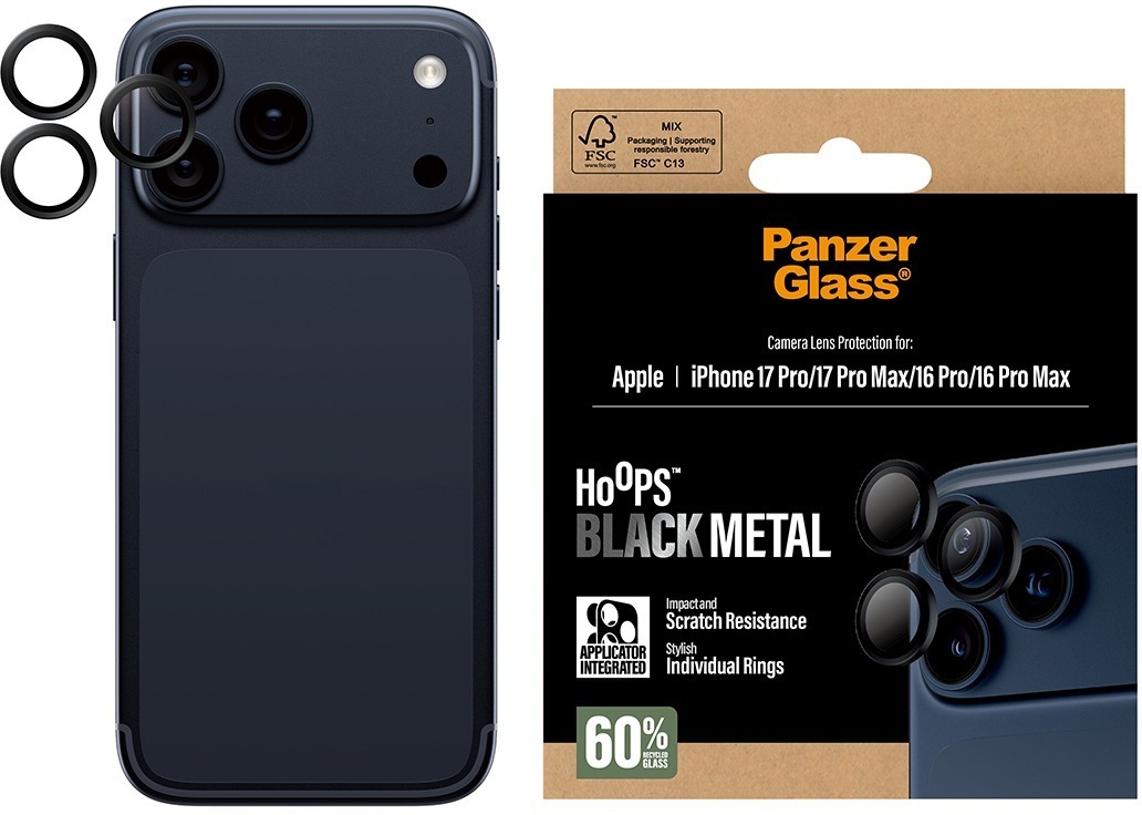 PanzerGlass Hoops Apple iPhone 17 Pro/16 Pro/15 Pro/17 Pro Max/16 Pro Max/15 Pro Max čierne