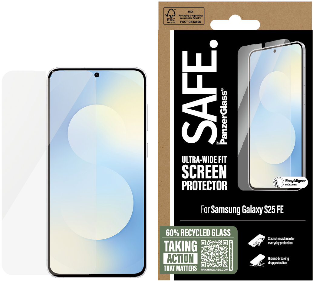 PanzerGlass SAFE Samsung Galaxy S25 FE s inštalačným rámčekom