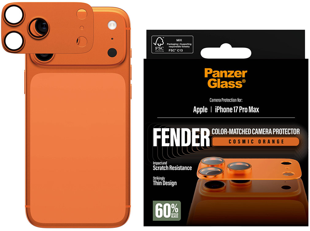 PanzerGlass FENDER Apple iPhone 17 Pro Max oranžový ochranný hliníkový prvok fotoaparátu