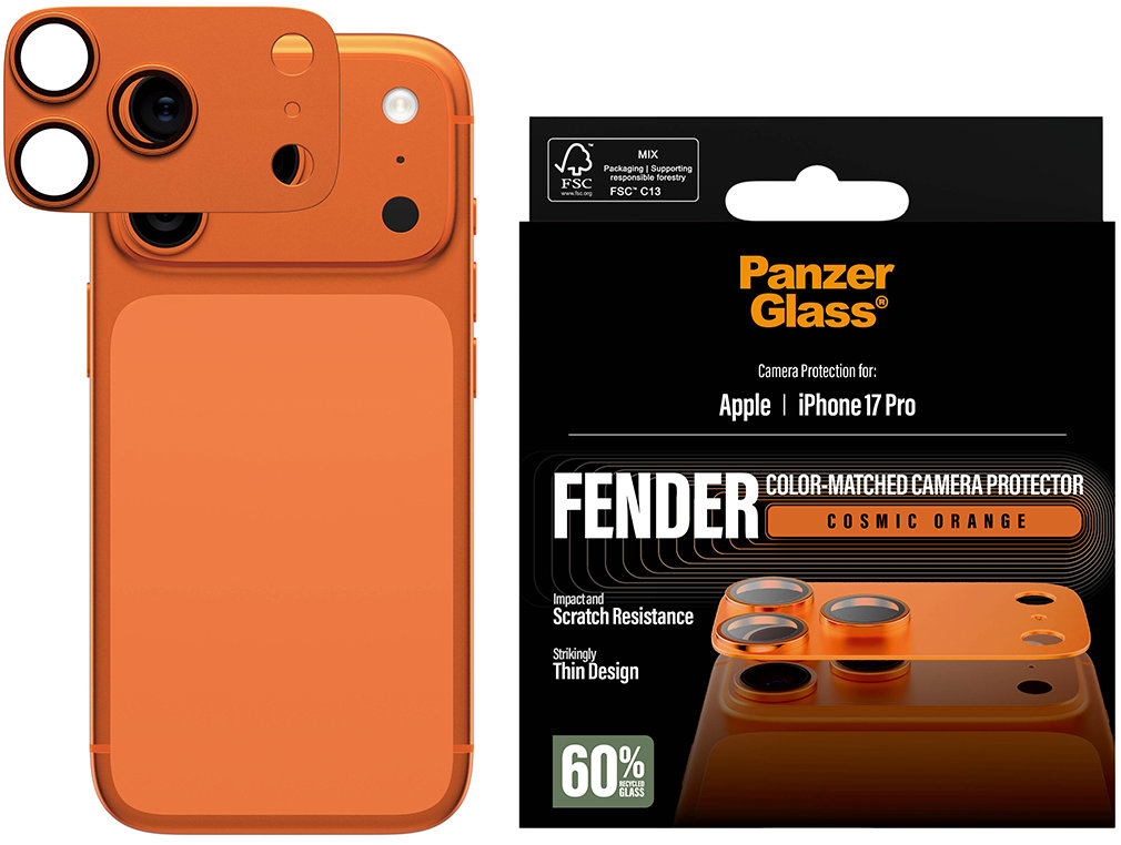 PanzerGlass FENDER Apple iPhone 17 Pro oranžový ochranný hliníkový prvok fotoaparátu