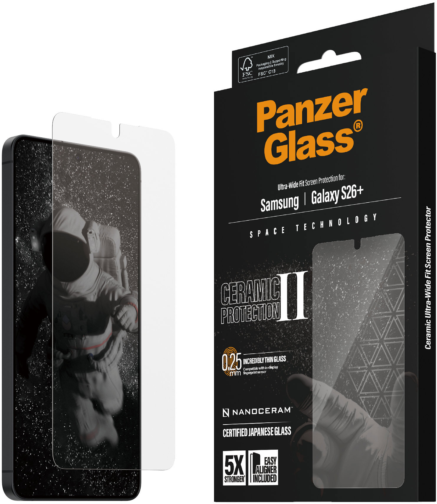 PanzerGlass Ceramic II Samsung Galaxy S26+ s inštalačným rámikom