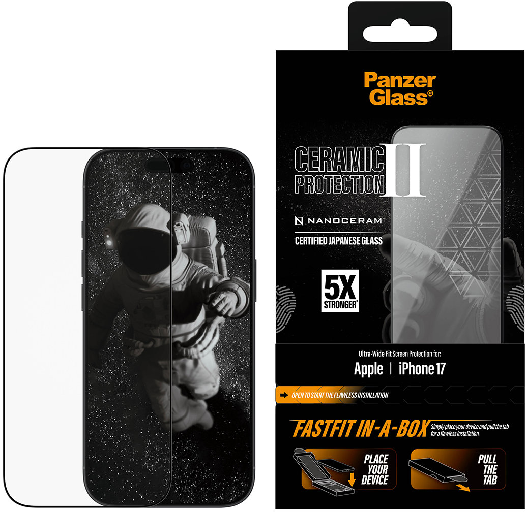 PanzerGlass Ceramic II Apple iPhone 17 s bezprašným inštalačným boxom