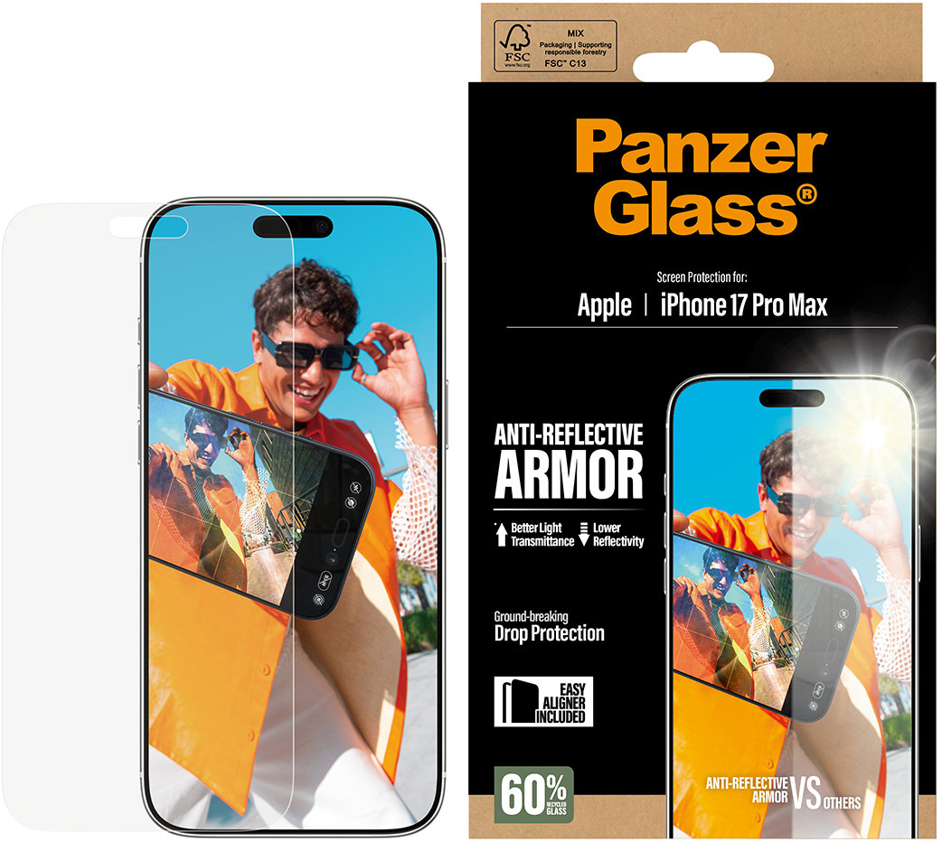 PanzerGlass Apple iPhone 17 Pro Max antireflexné s inštalačným rámčekom
